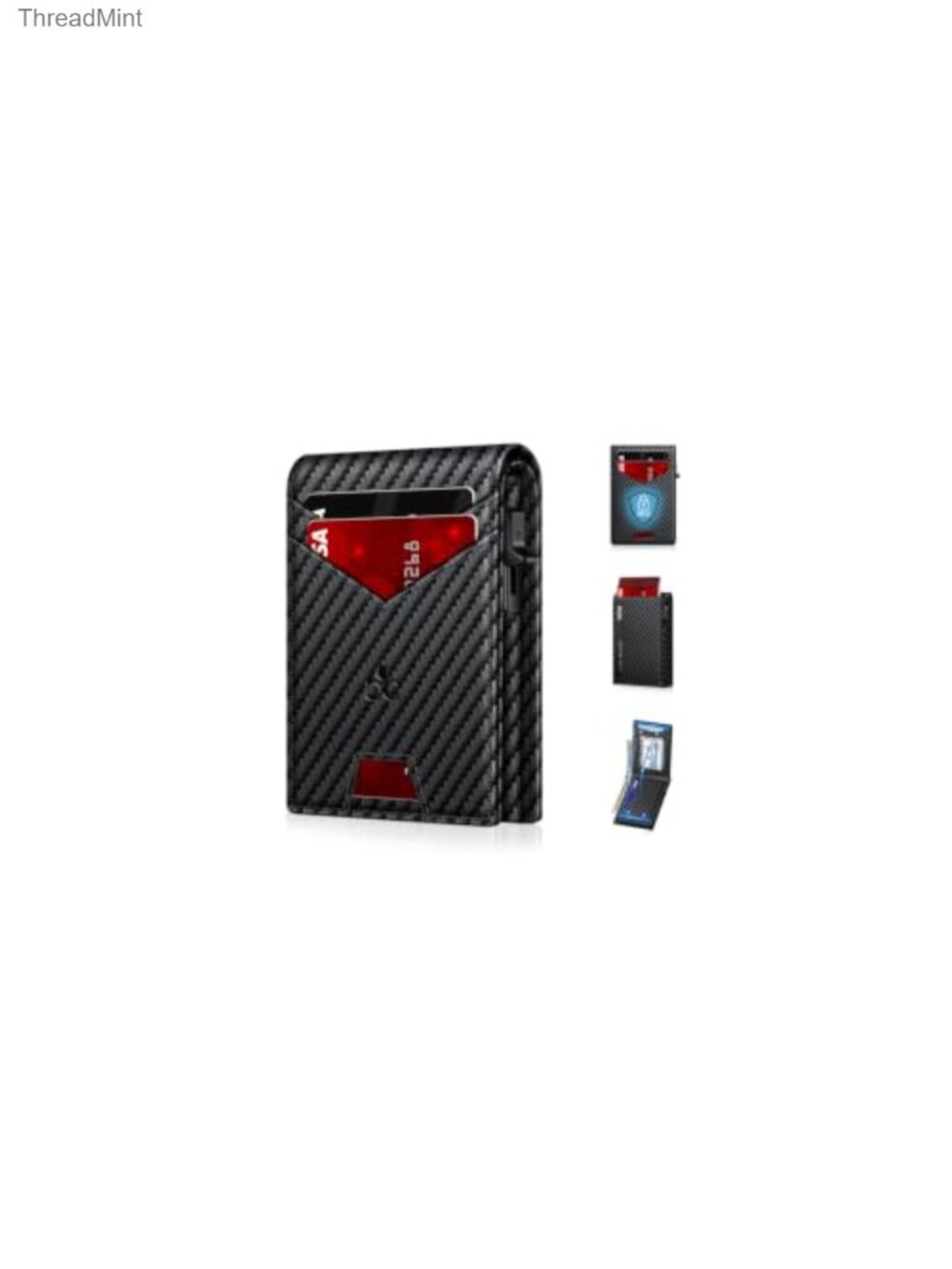 Minimalist Pop Up Wallet RFID Blocking Carbon Fiber Aluminum Card Holder